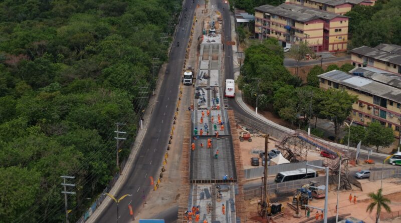 Prefeitura de Manaus avança na construção do complexo viário ‘Passarão’ com concretagem de duas estruturas