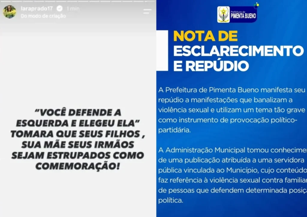 POLÊMICA: Servidora é exonerada após postagem com ameaça de violência sexual