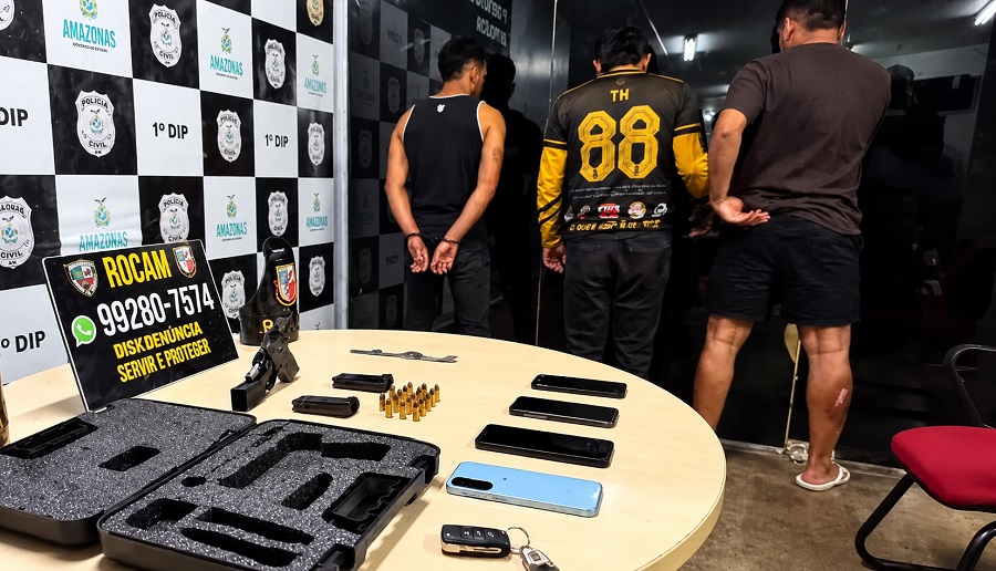 Suspeitos de furtar pistola com ‘chapolim’ são detidos e negam crime em Manaus